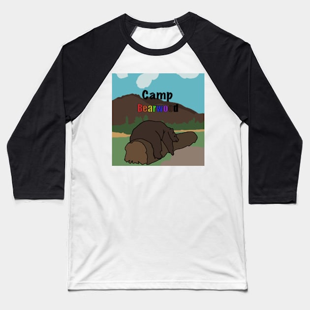 Camp Bearwood Rainbow Baseball T-Shirt by ValeksGayArt
